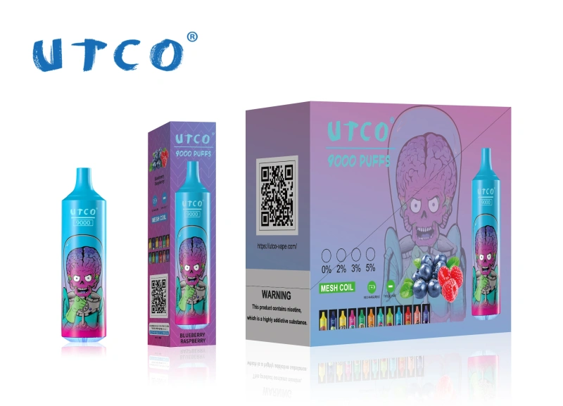 UTCO Tornado 9000 Puffs Disposable Vape Puff 9k Vaper E Cigarettes 0% 2% 3% 5% 18ml Mesh Coil Pod 850mah Rechargeable 22 Flavors Pen