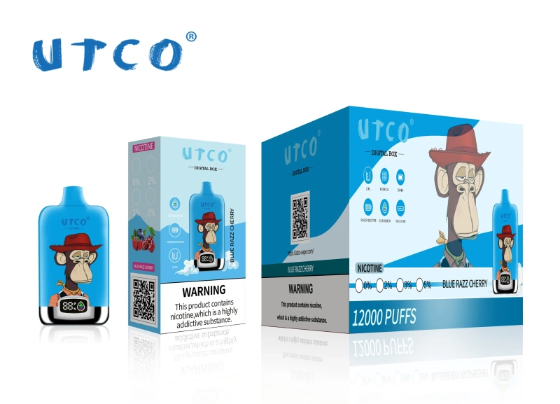 UTCO Tornado Digital Box 12000 Puffs Disposable Vape E Cigarettes Puff 12k 20ml Prefilled Pod 850mah Rechargeable Battery 20 Flavors 0% 2% 3% 5% Pen