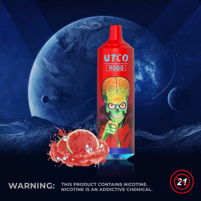 UTCO Tornado 9000 Puffs Disposable Vape Puff 9k Vaper E Cigarettes 0% 2% 3% 5% 18ml Mesh Coil Pod 850mah Rechargeable 22 Flavors Pen