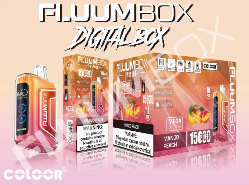 Fluum Box Digital 15000 Puffs Disposable E Cigarettes Vape Puff 15k 0% 2% 3% 5% 25ml Prefilled Pod Mesh Coil 650mah Rechargeable Airflow Adjustable Pen