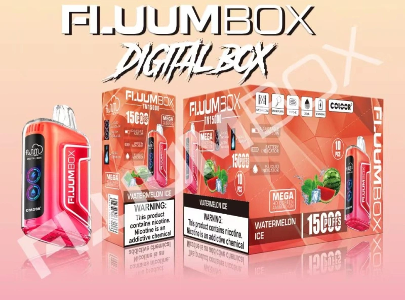 Fluum Box Digital 15000 Puffs Disposable E Cigarettes Vape Puff 15k 0% 2% 3% 5% 25ml Prefilled Pod Mesh Coil 650mah Rechargeable Airflow Adjustable Pen
