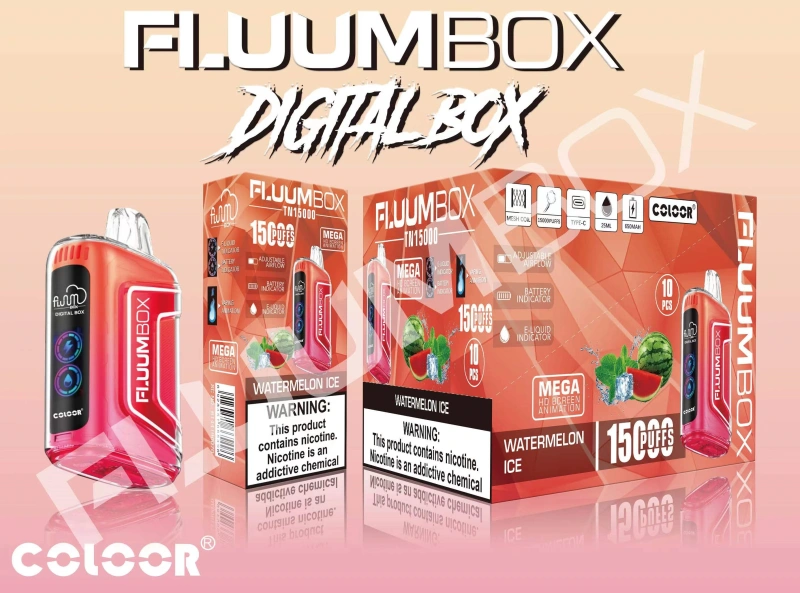 Fluum Box Digital 15000 Puffs Disposable E Cigarettes Vape Puff 15k 0% 2% 3% 5% 25ml Prefilled Pod Mesh Coil 650mah Rechargeable Airflow Adjustable Pen