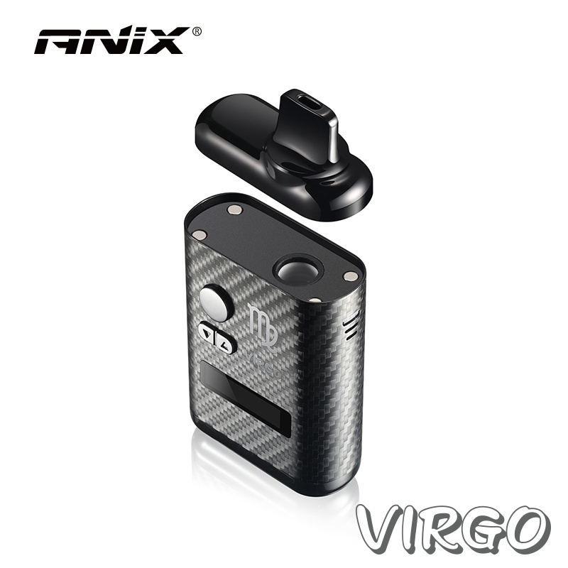 ANIX Virgo Kit Built-in 18400 High discharge Lithium Battery 1300mah Dry Herb Vaporizer LCD Screen 0.91' OLED Sceen E-cigarette Kit Vape Pen
