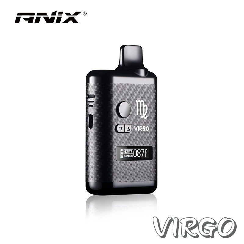 ANIX Virgo Kit Built-in 18400 High discharge Lithium Battery 1300mah Dry Herb Vaporizer LCD Screen 0.91' OLED Sceen E-cigarette Kit Vape Pen