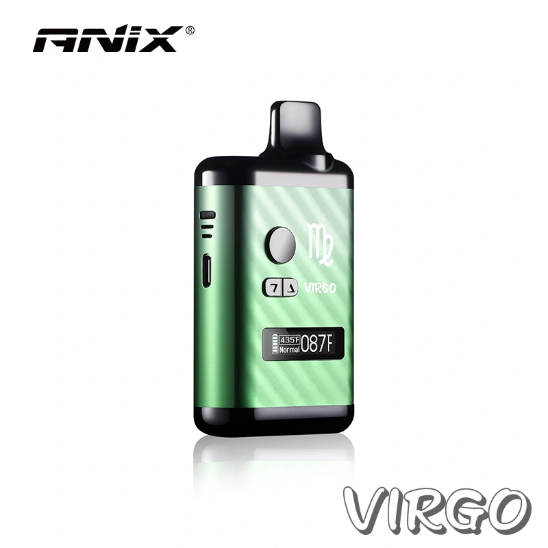 ANIX Virgo Kit Built-in 18400 High discharge Lithium Battery 1300mah Dry Herb Vaporizer LCD Screen 0.91' OLED Sceen E-cigarette Kit Vape Pen