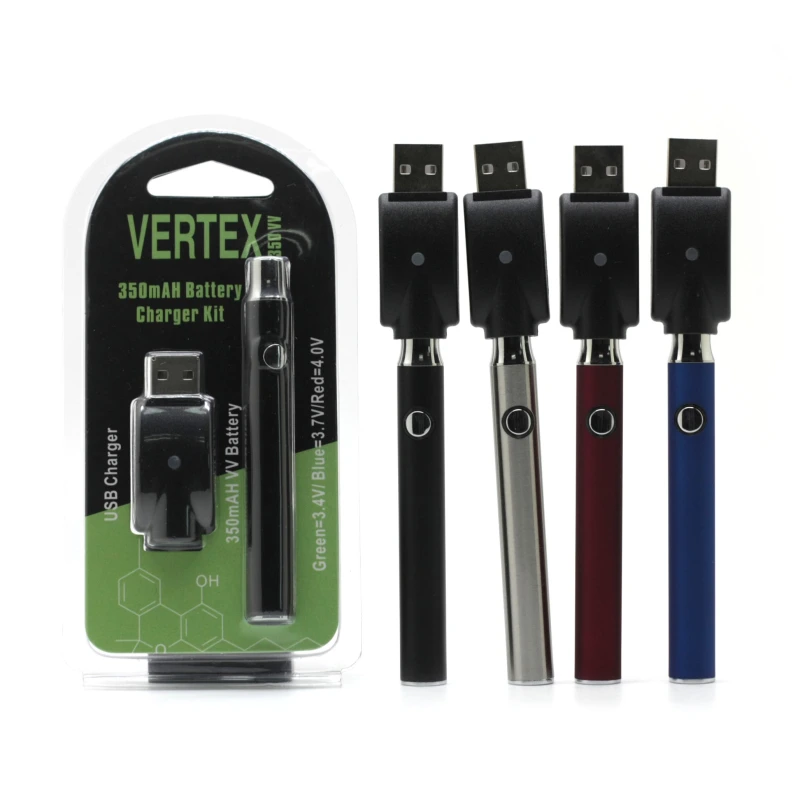 Vertex Law Battery Preheat 350mah Voltage Adjustable 9 Colors Batteries Fit for 510 Thread Tank 3 Packaging In Stock Vaper Pen