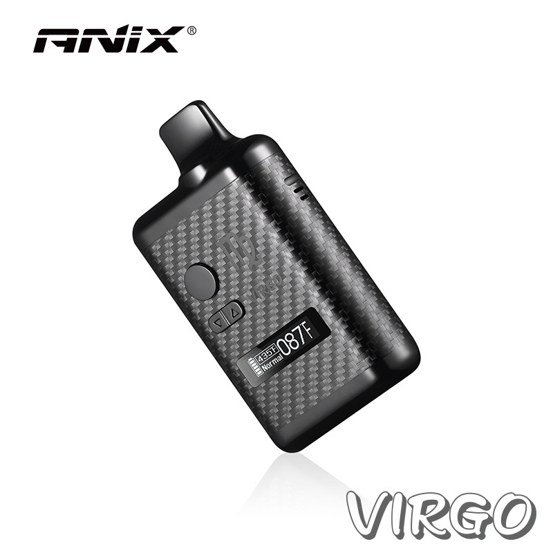 ANIX Virgo Kit Built-in 18400 High discharge Lithium Battery 1300mah Dry Herb Vaporizer LCD Screen 0.91' OLED Sceen E-cigarette Kit Vape Pen