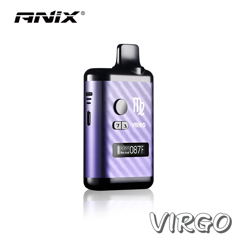 ANIX Virgo Kit Built-in 18400 High discharge Lithium Battery 1300mah Dry Herb Vaporizer LCD Screen 0.91' OLED Sceen E-cigarette Kit Vape Pen
