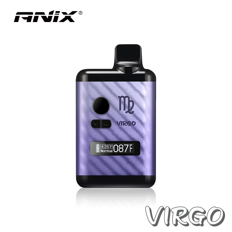 ANIX Virgo Kit Built-in 18400 High discharge Lithium Battery 1300mah Dry Herb Vaporizer LCD Screen 0.91' OLED Sceen E-cigarette Kit Vape Pen