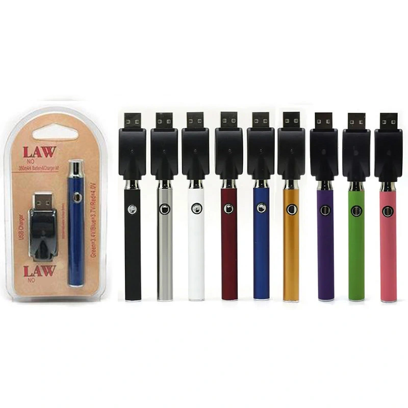 Vertex Law Battery Preheat 350mah Voltage Adjustable 9 Colors Batteries Fit for 510 Thread Tank 3 Packaging In Stock Vaper Pen