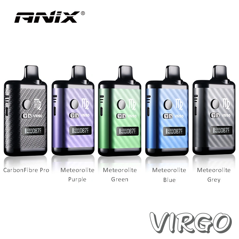 ANIX Virgo Kit Built-in 18400 High discharge Lithium Battery 1300mah Dry Herb Vaporizer LCD Screen 0.91' OLED Sceen E-cigarette Kit Vape Pen