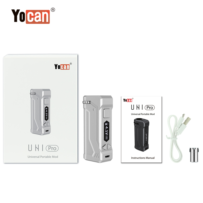 Yocan UNI Pro Box Mod E-cigarette Kits 650mAh Box Mod Variable Voltage Battery With 10 SEC Preheat Function