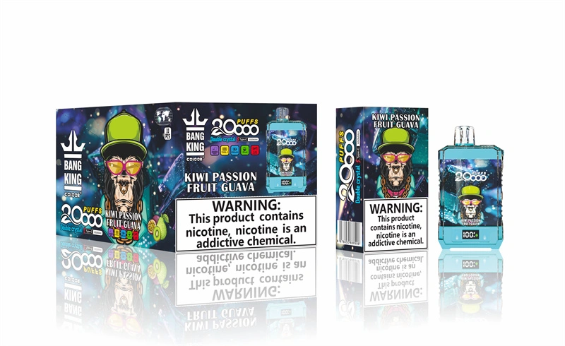Bang King 20000 Puffs Double Crystal Vape Disposable Electronic Cigarettes Smart Screen Puff 20k 0% 2% 3% 5% 25ml Prefilled Pod  Mesh Coil 650mah Rechargeable Battery Digital Display Pen