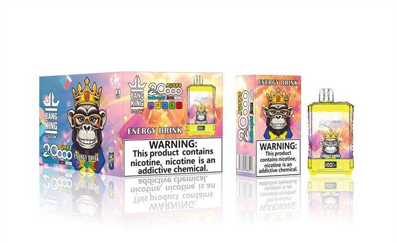 Bang King 20000 Puffs Double Crystal Vape Disposable Electronic Cigarettes Smart Screen Puff 20k 0% 2% 3% 5% 25ml Prefilled Pod  Mesh Coil 650mah Rechargeable Battery Digital Display Pen
