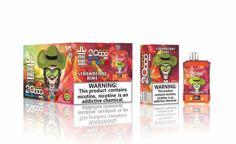 Bang King 20000 Puffs Double Crystal Vape Disposable Electronic Cigarettes Smart Screen Puff 20k 0% 2% 3% 5% 25ml Prefilled Pod  Mesh Coil 650mah Rechargeable Battery Digital Display Pen