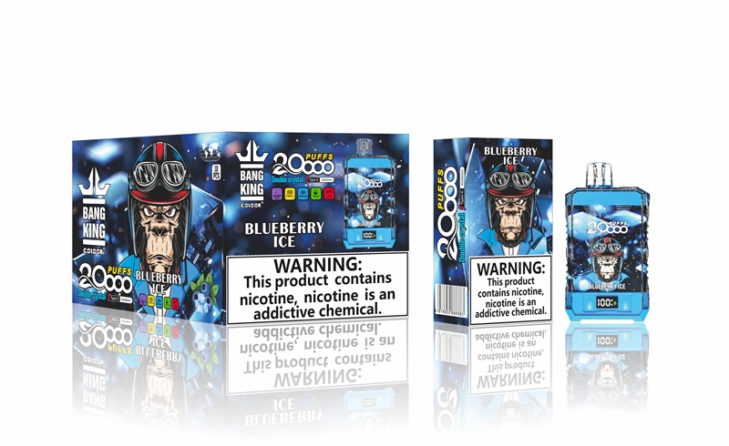 Bang King 20000 Puffs Double Crystal Vape Disposable Electronic Cigarettes Smart Screen Puff 20k 0% 2% 3% 5% 25ml Prefilled Pod  Mesh Coil 650mah Rechargeable Battery Digital Display Pen