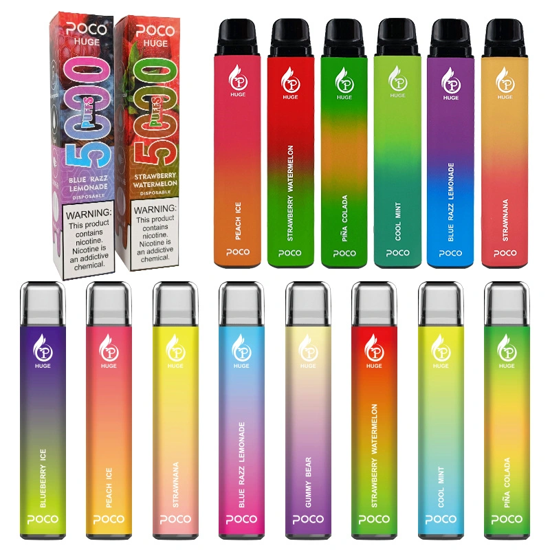 EU USA Warehouse Poco Huge 5000 Puffs Electronic Cigarette Wholesale Disposable Vape 15 ML Mesh Coil Pod 950mah Rechargeable Vapor Pen