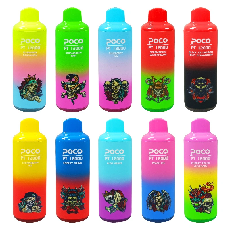 EU USA Warehouse Poco PT12000 Puffs Electronic Cigarette Wholesale Disposable Vape 22 ML Mesh Coil Pod 650mah Rechargeable Vapor Puff 12k Pen