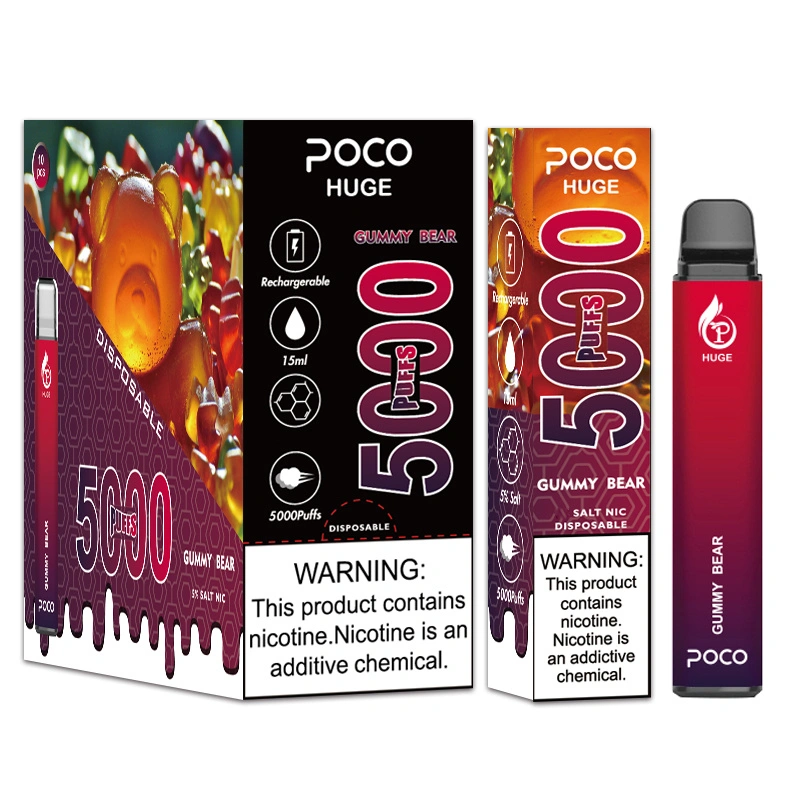 EU USA Warehouse Poco Huge 5000 Puffs Electronic Cigarette Wholesale Disposable Vape 15 ML Mesh Coil Pod 950mah Rechargeable Vapor Pen