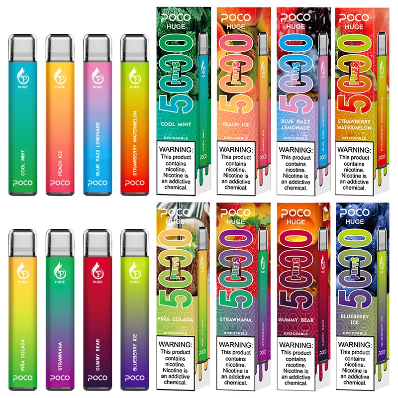 EU USA Warehouse Poco Huge 5000 Puffs Electronic Cigarette Wholesale Disposable Vape 15 ML Mesh Coil Pod 950mah Rechargeable Vapor Pen