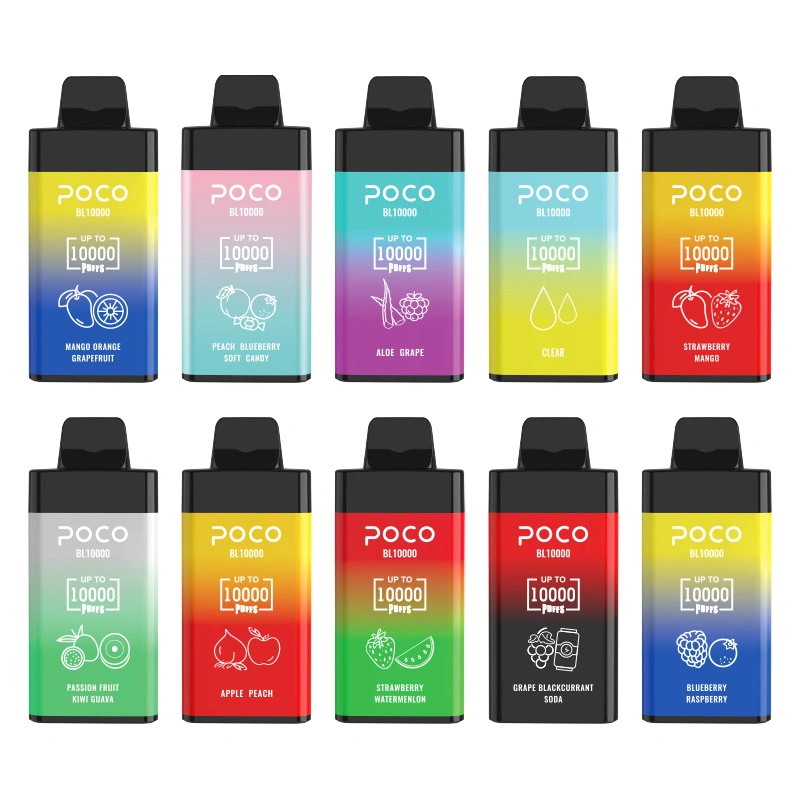EU USA Warehouse POCO BL10000 Puffs Electronic Cigarette Wholesale Disposable Vape Airflow Adjustable 20ML Mesh Coil Pod 650mah Rechargeable Vaper Pen