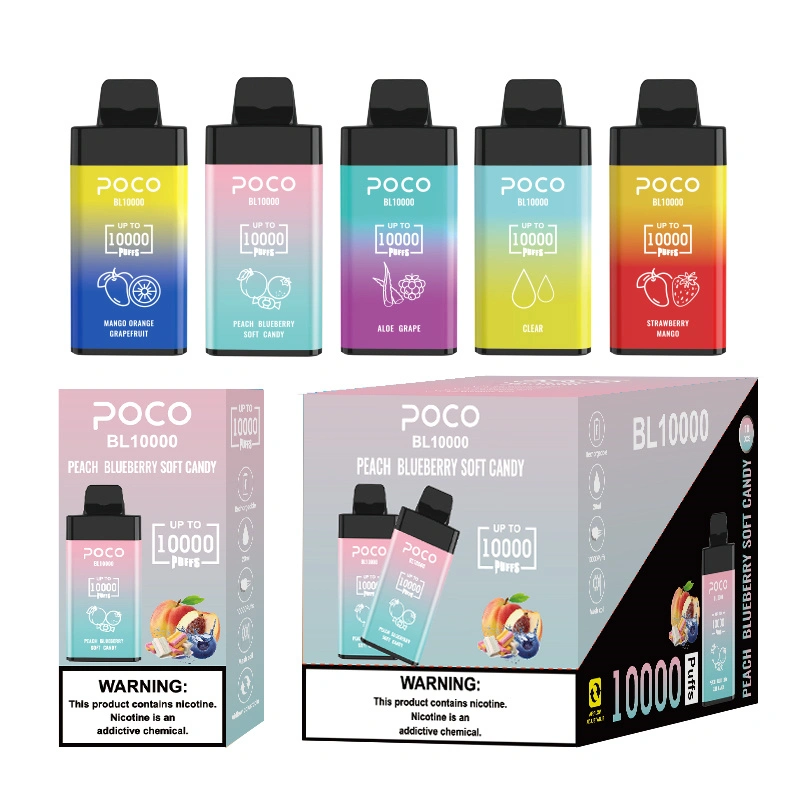 EU USA Warehouse POCO BL10000 Puffs Electronic Cigarette Wholesale Disposable Vape Airflow Adjustable 20ML Mesh Coil Pod 650mah Rechargeable Vaper Pen