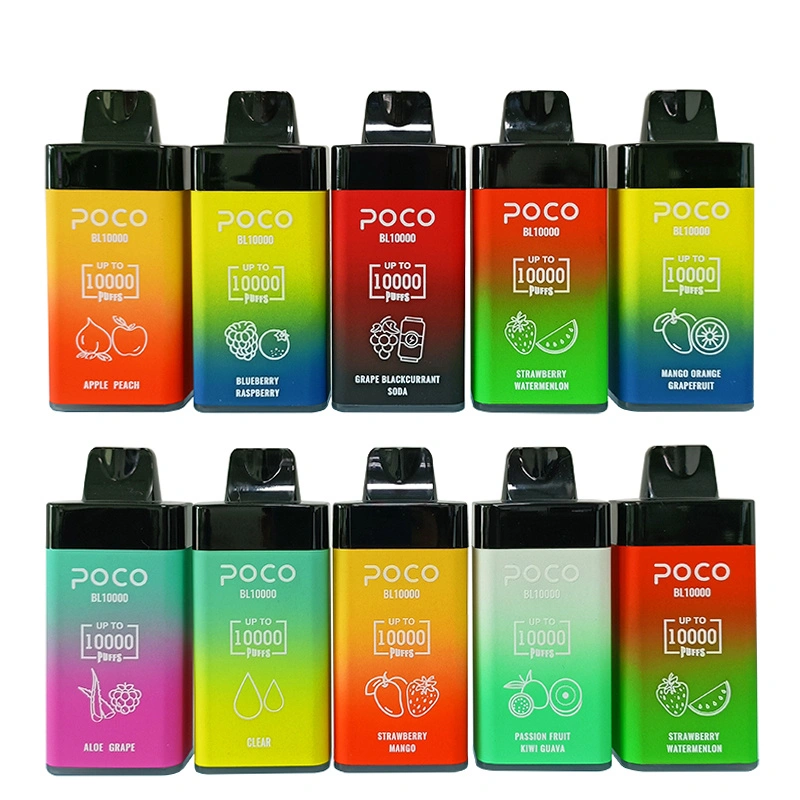 EU USA Warehouse POCO BL10000 Puffs Electronic Cigarette Wholesale Disposable Vape Airflow Adjustable 20ML Mesh Coil Pod 650mah Rechargeable Vaper Pen