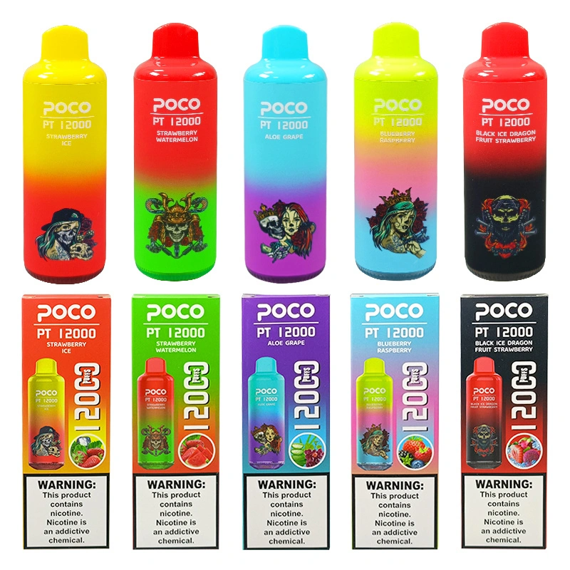 EU USA Warehouse Poco PT12000 Puffs Electronic Cigarette Wholesale Disposable Vape 22 ML Mesh Coil Pod 650mah Rechargeable Vapor Puff 12k Pen