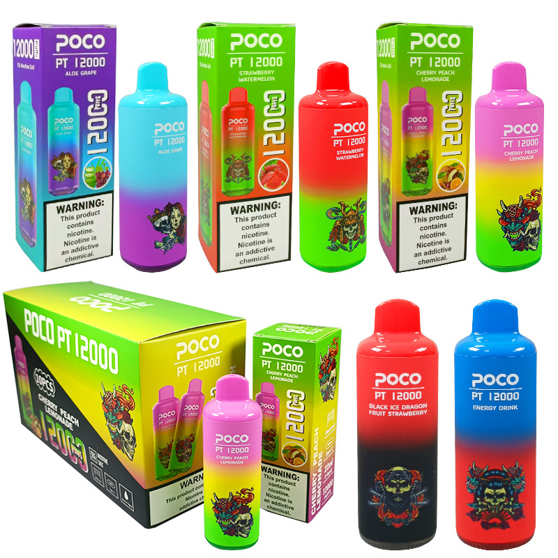 EU USA Warehouse Poco PT12000 Puffs Electronic Cigarette Wholesale Disposable Vape 22 ML Mesh Coil Pod 650mah Rechargeable Vapor Puff 12k Pen