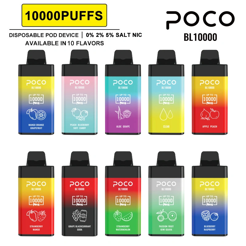 EU USA Warehouse POCO BL10000 Puffs Electronic Cigarette Wholesale Disposable Vape Airflow Adjustable 20ML Mesh Coil Pod 650mah Rechargeable Vaper Pen