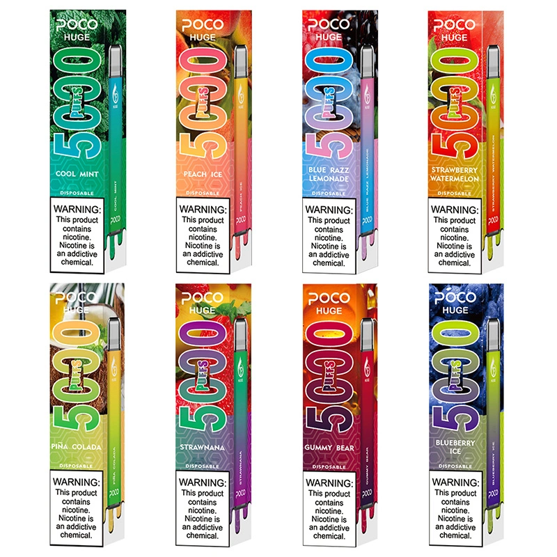 EU USA Warehouse Poco Huge 5000 Puffs Electronic Cigarette Wholesale Disposable Vape 15 ML Mesh Coil Pod 950mah Rechargeable Vapor Pen