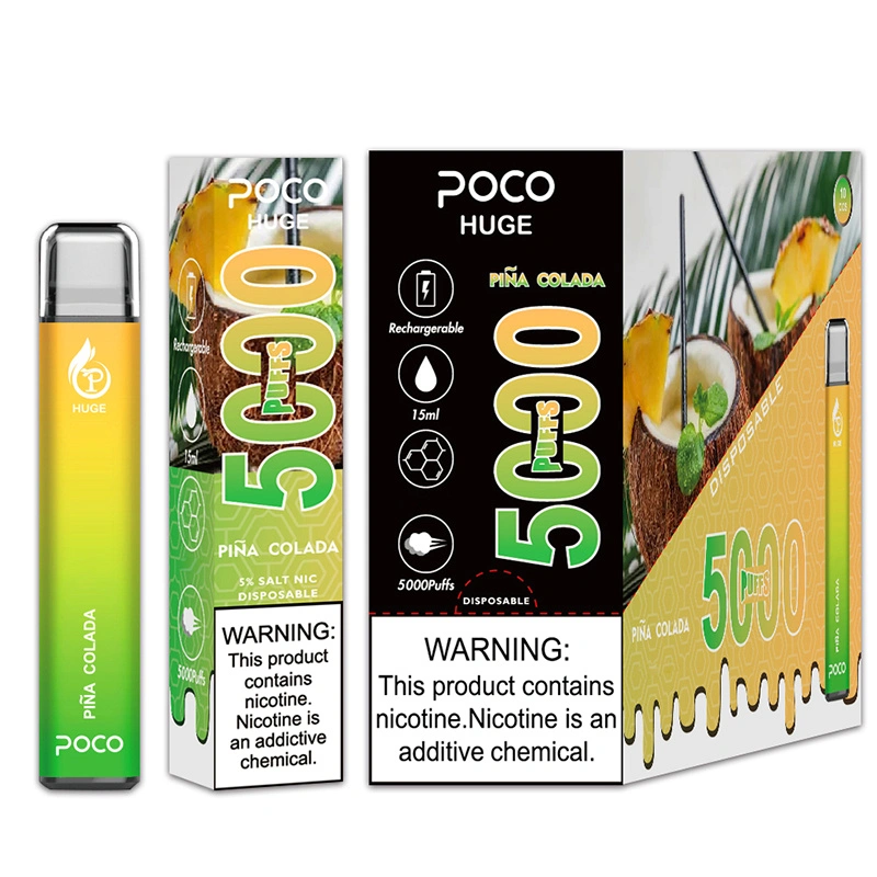 EU USA Warehouse Poco Huge 5000 Puffs Electronic Cigarette Wholesale Disposable Vape 15 ML Mesh Coil Pod 950mah Rechargeable Vapor Pen