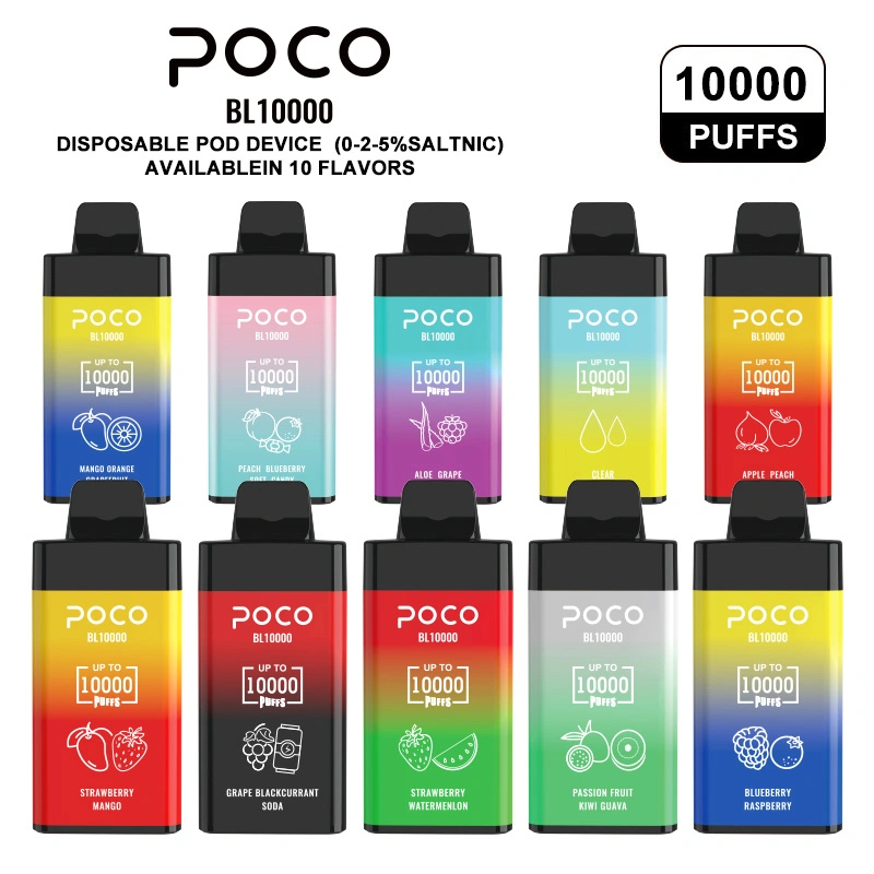 EU USA Warehouse POCO BL10000 Puffs Electronic Cigarette Wholesale Disposable Vape Airflow Adjustable 20ML Mesh Coil Pod 650mah Rechargeable Vaper Pen