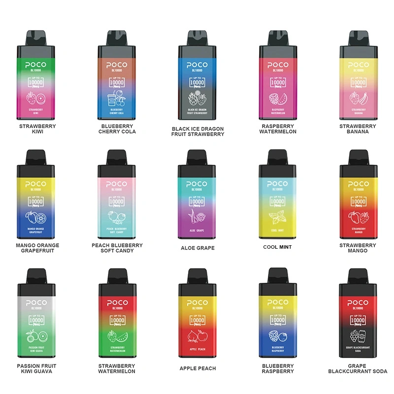 EU USA Warehouse POCO BL10000 Puffs Electronic Cigarette Wholesale Disposable Vape Airflow Adjustable 20ML Mesh Coil Pod 650mah Rechargeable Vaper Pen