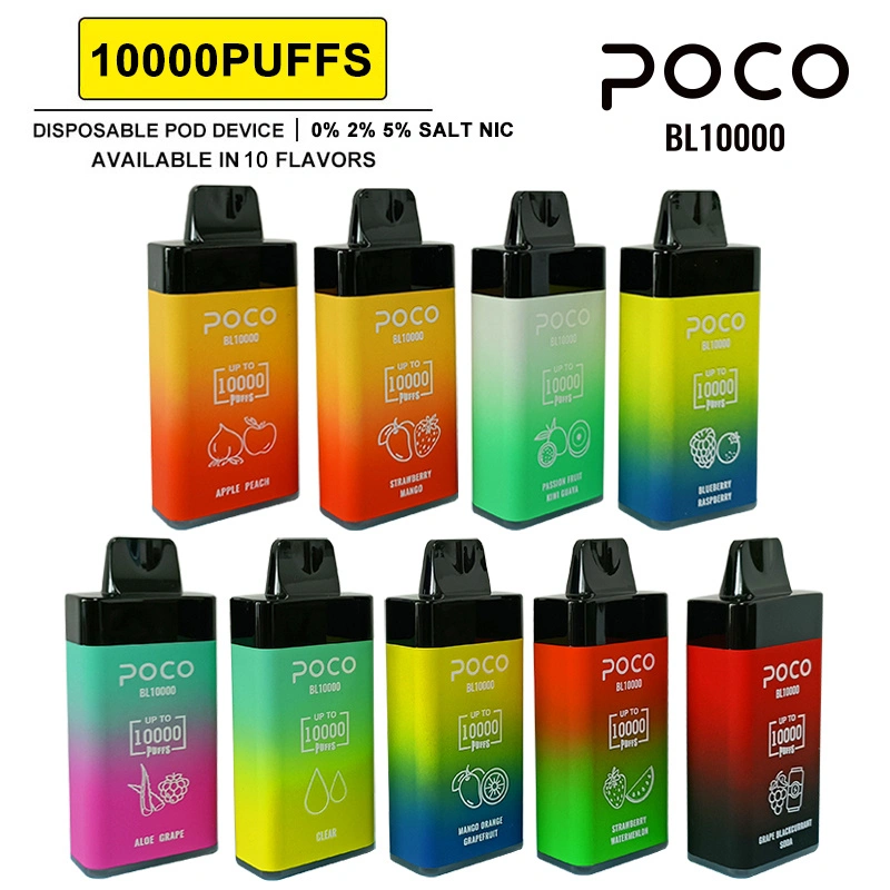 EU USA Warehouse POCO BL10000 Puffs Electronic Cigarette Wholesale Disposable Vape Airflow Adjustable 20ML Mesh Coil Pod 650mah Rechargeable Vaper Pen