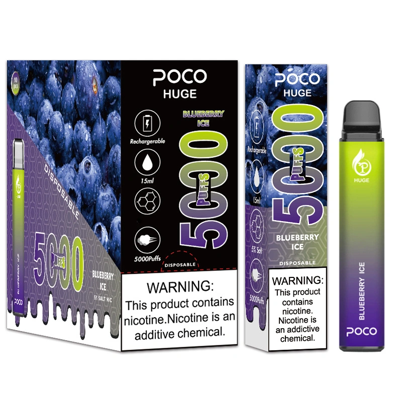 EU USA Warehouse Poco Huge 5000 Puffs Electronic Cigarette Wholesale Disposable Vape 15 ML Mesh Coil Pod 950mah Rechargeable Vapor Pen