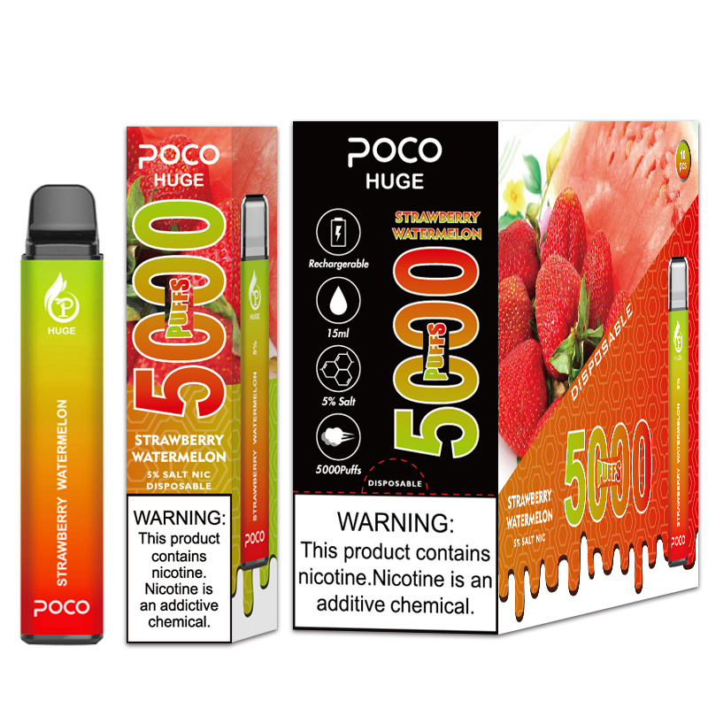 EU USA Warehouse Poco Huge 5000 Puffs Electronic Cigarette Wholesale Disposable Vape 15 ML Mesh Coil Pod 950mah Rechargeable Vapor Pen