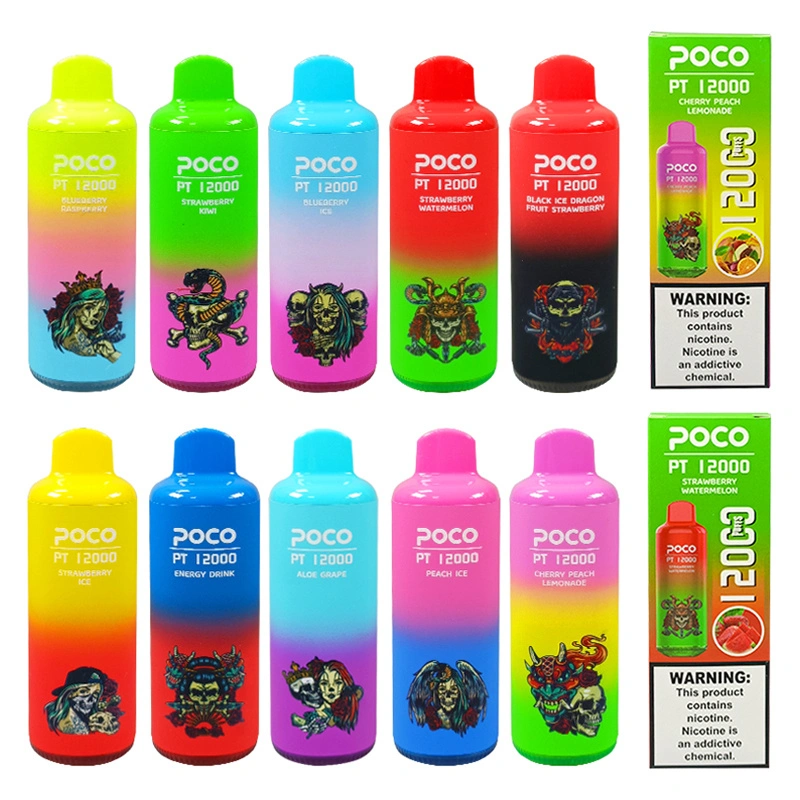 EU USA Warehouse Poco PT12000 Puffs Electronic Cigarette Wholesale Disposable Vape 22 ML Mesh Coil Pod 650mah Rechargeable Vapor Puff 12k Pen