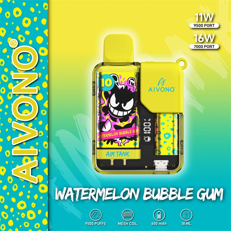 AIVONO Aim Tank 9500 Puffs Vape Disposable Electronic Cigarettes Puff 9.5k 0% 2% 3% 5% 18ml Pod 1.2ΩMesh Coil 650mah Rechargeable Battery LED DisplayPen
