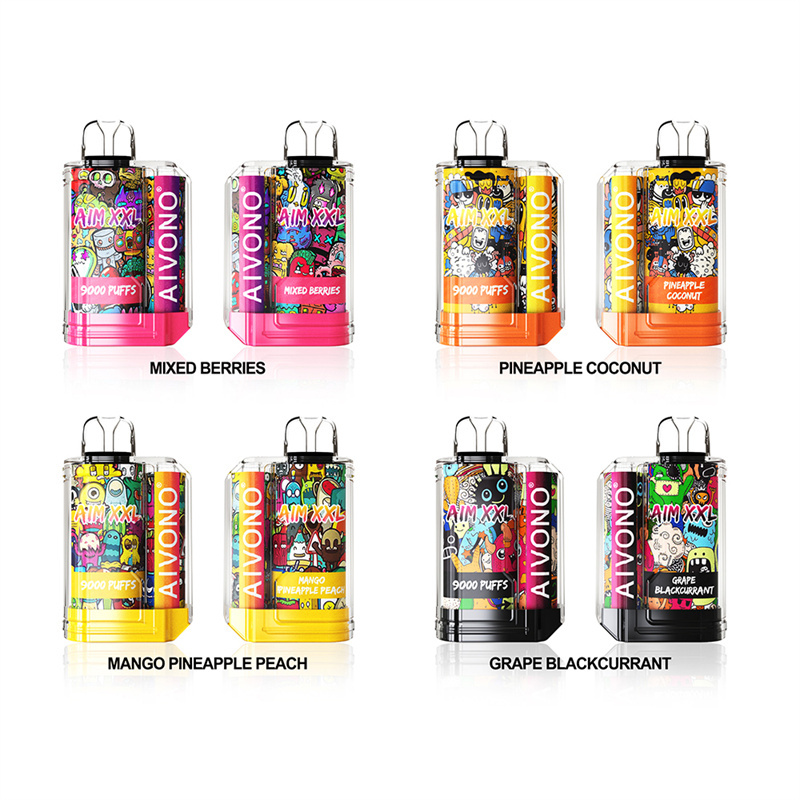 Aivono Aim XXL 9000 Puffs Vape Disposable Electronic Cigarettes Puff 9k 0% 2% 3% 5% 18ml Pod 1.2ΩMesh Coil 650mah Rechargeable Battery Pen