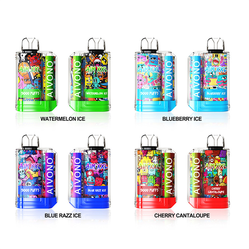 Aivono Aim XXL 9000 Puffs Vape Disposable Electronic Cigarettes Puff 9k 0% 2% 3% 5% 18ml Pod 1.2ΩMesh Coil 650mah Rechargeable Battery Pen