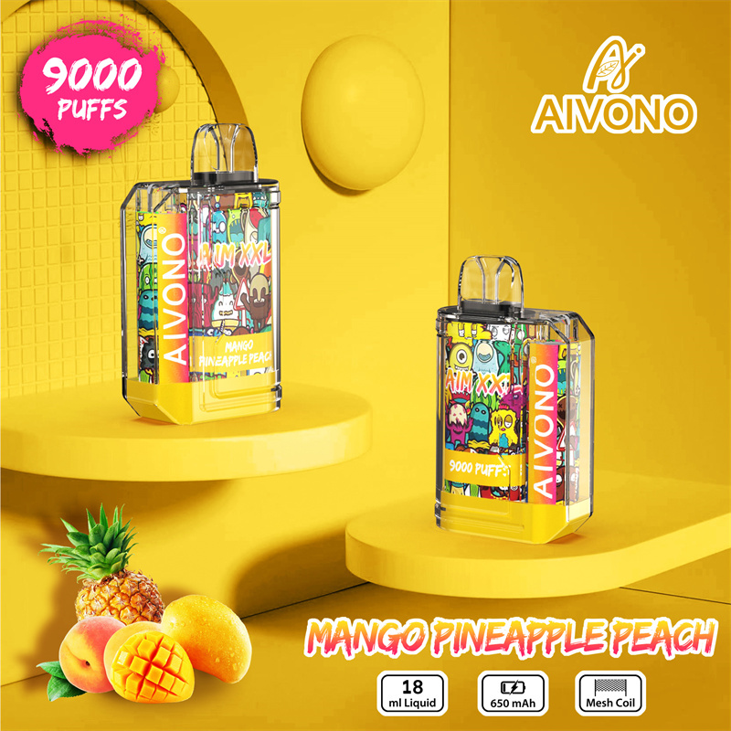 Aivono Aim XXL 9000 Puffs Vape Disposable Electronic Cigarettes Puff 9k 0% 2% 3% 5% 18ml Pod 1.2ΩMesh Coil 650mah Rechargeable Battery Pen