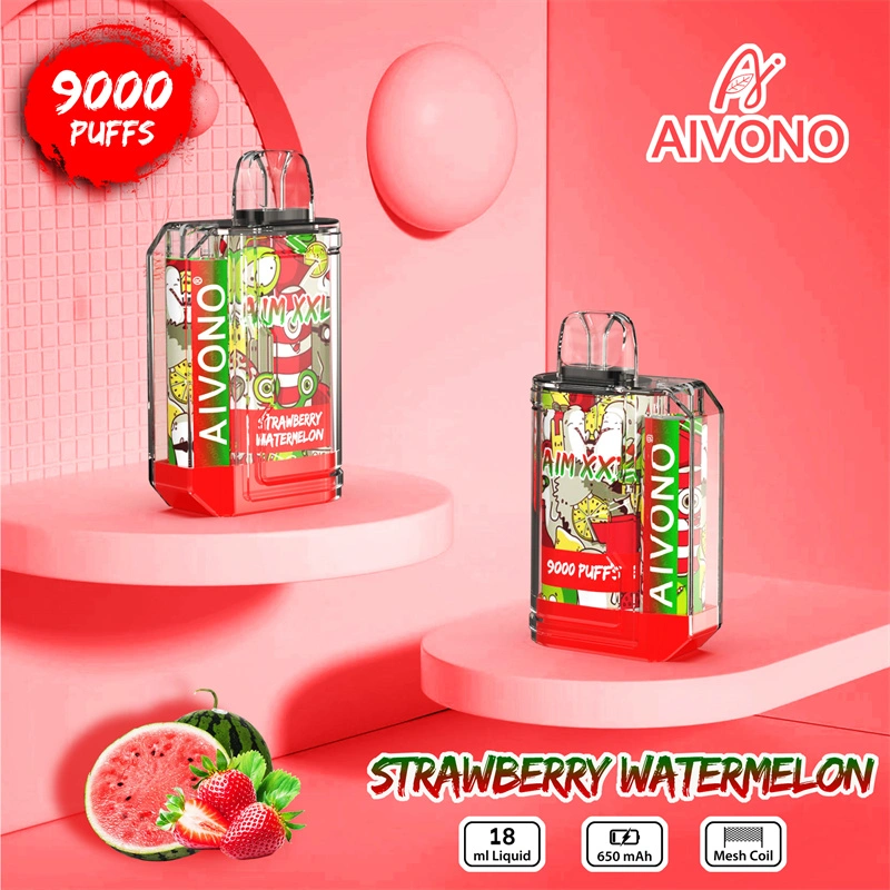 Aivono Aim XXL 9000 Puffs Vape Disposable Electronic Cigarettes Puff 9k 0% 2% 3% 5% 18ml Pod 1.2ΩMesh Coil 650mah Rechargeable Battery Pen