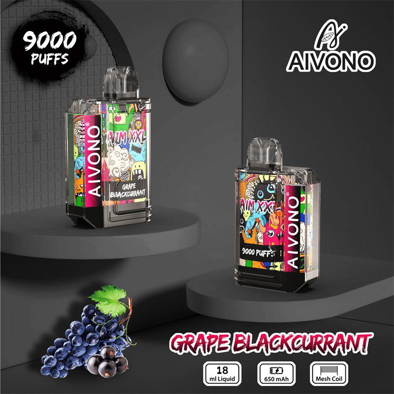 Aivono Aim XXL 9000 Puffs Vape Disposable Electronic Cigarettes Puff 9k 0% 2% 3% 5% 18ml Pod 1.2ΩMesh Coil 650mah Rechargeable Battery Pen