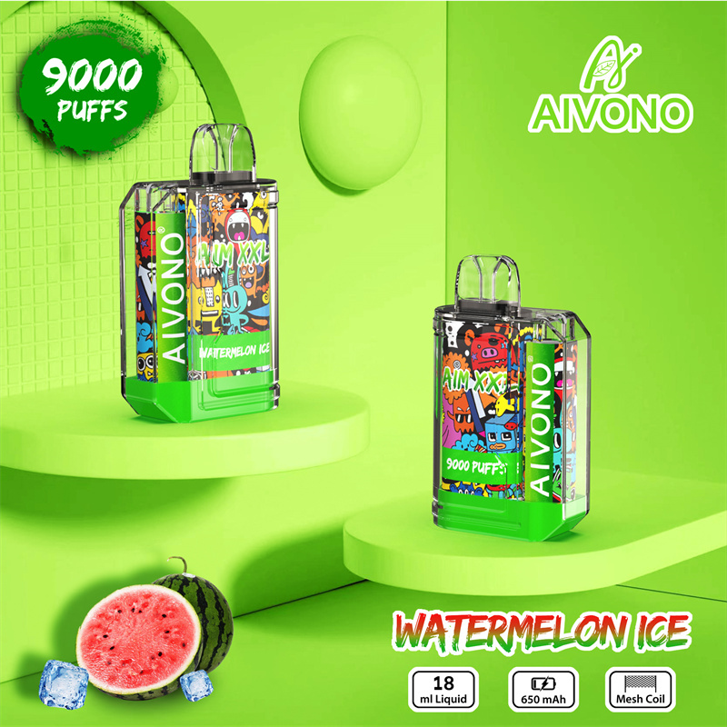 Aivono Aim XXL 9000 Puffs Vape Disposable Electronic Cigarettes Puff 9k 0% 2% 3% 5% 18ml Pod 1.2ΩMesh Coil 650mah Rechargeable Battery Pen