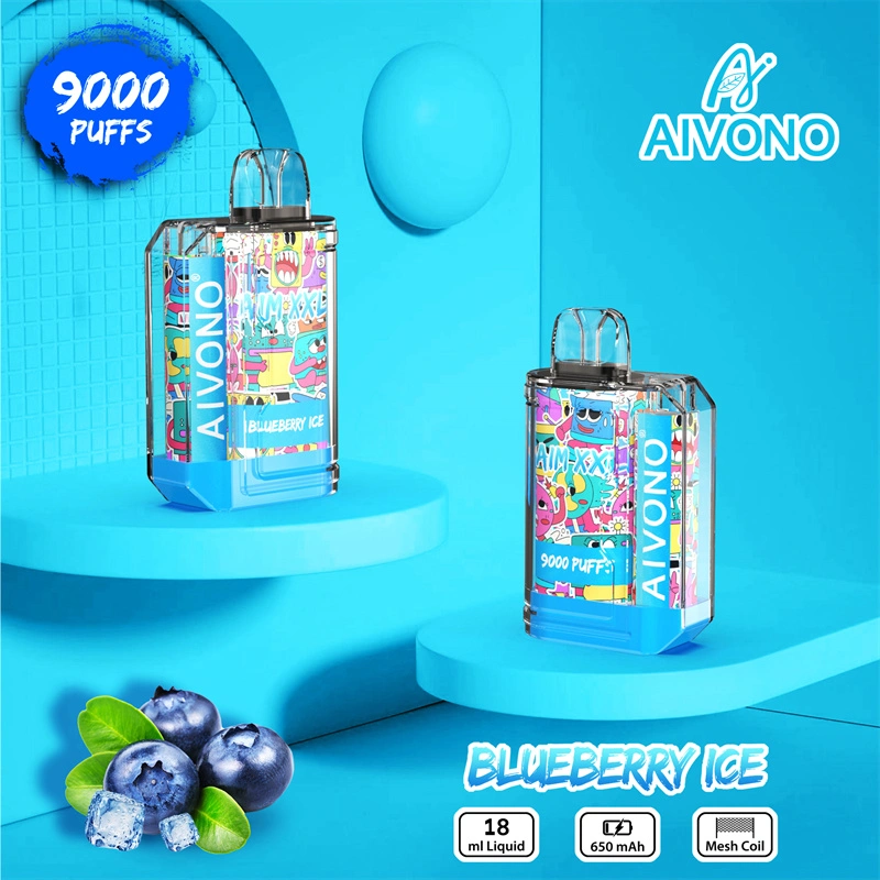 Aivono Aim XXL 9000 Puffs Vape Disposable Electronic Cigarettes Puff 9k 0% 2% 3% 5% 18ml Pod 1.2ΩMesh Coil 650mah Rechargeable Battery Pen