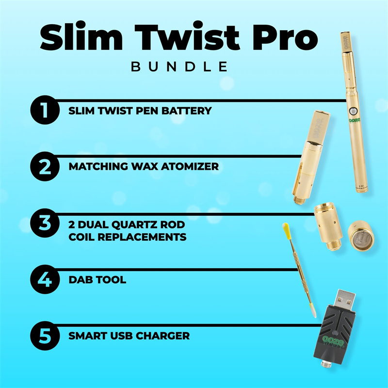 Ooze Slim Twist Pro 510 Thread Battery + Atomizer Kit