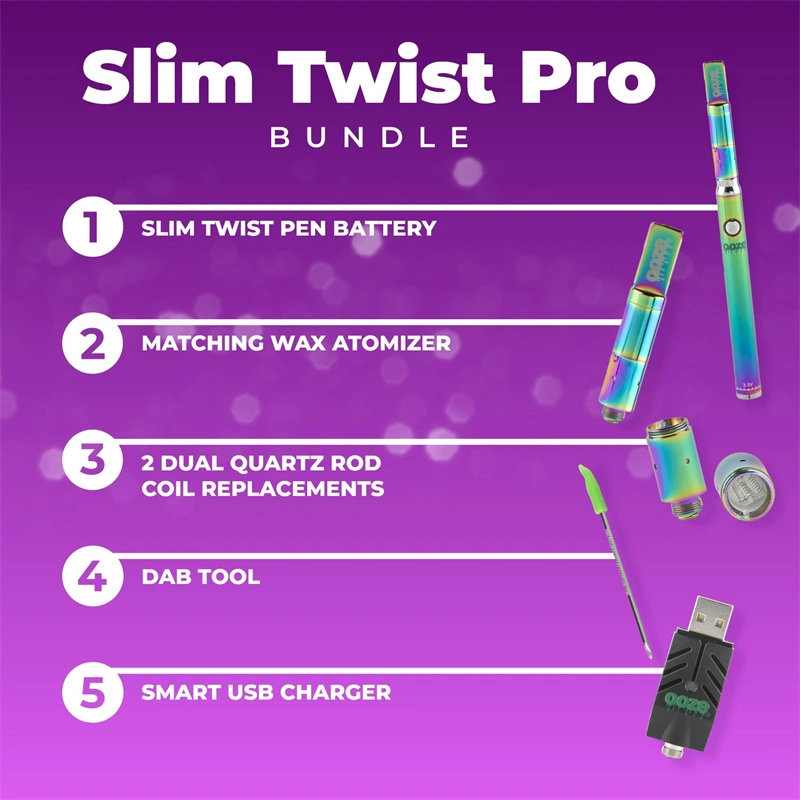 Ooze Slim Twist Pro 510 Thread Battery + Atomizer Kit