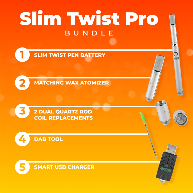 Ooze Slim Twist Pro 510 Thread Battery + Atomizer Kit