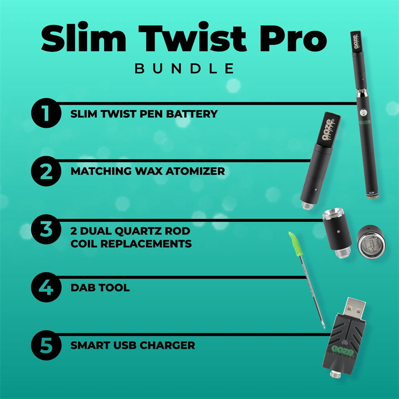 Ooze Slim Twist Pro 510 Thread Battery + Atomizer Kit
